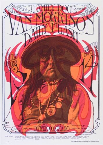 1967 FD-D6 Van Morrison Daily Flash 1601 West Evans Street Denver Poster Near Mint 87