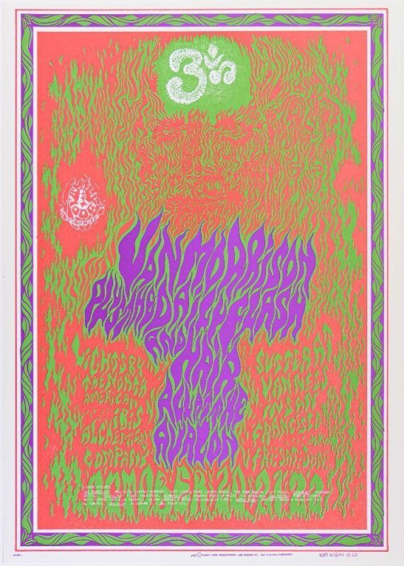 1967 FD-88 Van Morrison Daily Flash Avalon Ballroom Poster Near Mint 89