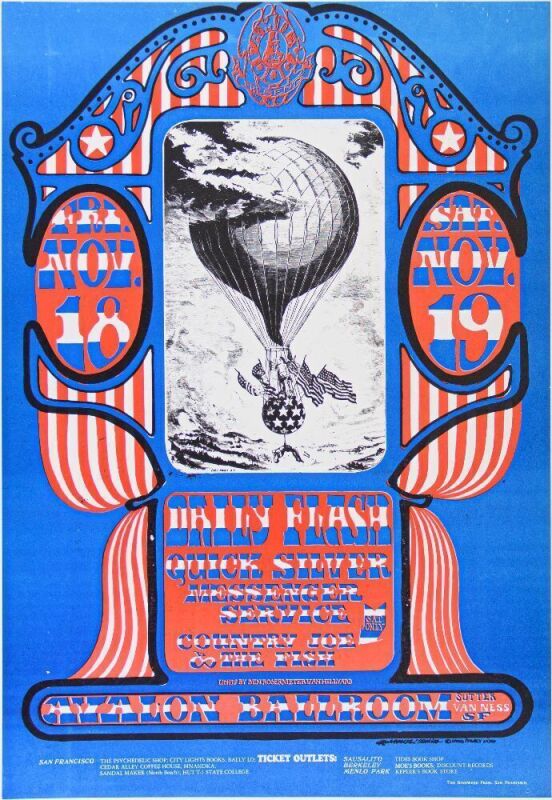 1966 FD-35 Quicksilver Daily Flash Country Joe Avalon Ballroom Poster Mint 90