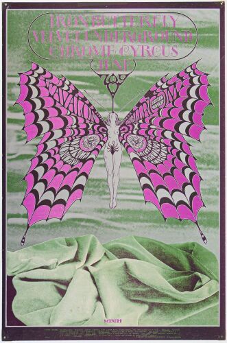 1968 FD-122 Iron Butterfly Velvet Underground Avalon Ballroom Poster Excellent 70