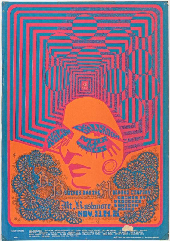 1967 FD-93 Big Brother Janis Joplin Avalon Ballroom Poster Extra Fine 65