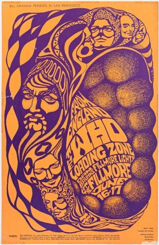 1967 BG-68 The Who Fillmore Auditorium Poster Extra Fine 61