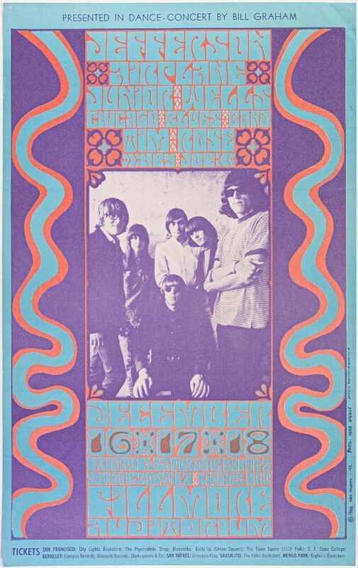 1966 BG-42 Jefferson Airplane Fillmore Auditorium Poster Extra Fine 63