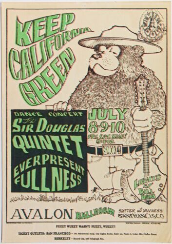 1966 FD-16 Sir Douglas Quintet Avalon Ballroom Poster Extra Fine 67