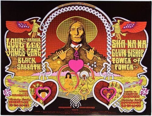 1970 BG-257 Black Sabbath Love James Gang Fillmore West Poster Excellent 79