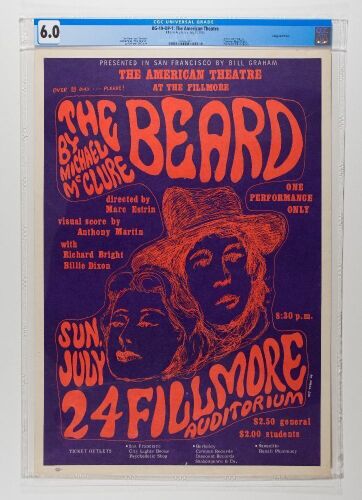 1966 BG-19 Michael McClure The Beard Fillmore Auditorium Poster CGC 6.0
