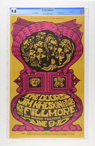 1967 BG-67 The Doors Jim Kweskin Jug Band Fillmore Auditorium Poster CGC 9.8