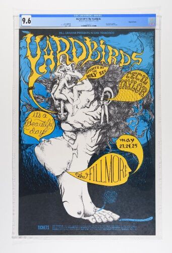 1968 BG-121 The Yardbirds It’s a Beautiful Day Fillmore Auditorium Poster CGC 9.6