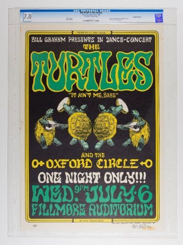 1966 BG-15 The Turtles Fillmore Auditorium Signed Wilson Poster CGC 7.0