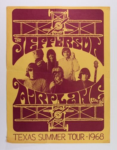 1968 Jefferson Airplane Texas Summer Tour Poster Extra Fine 61