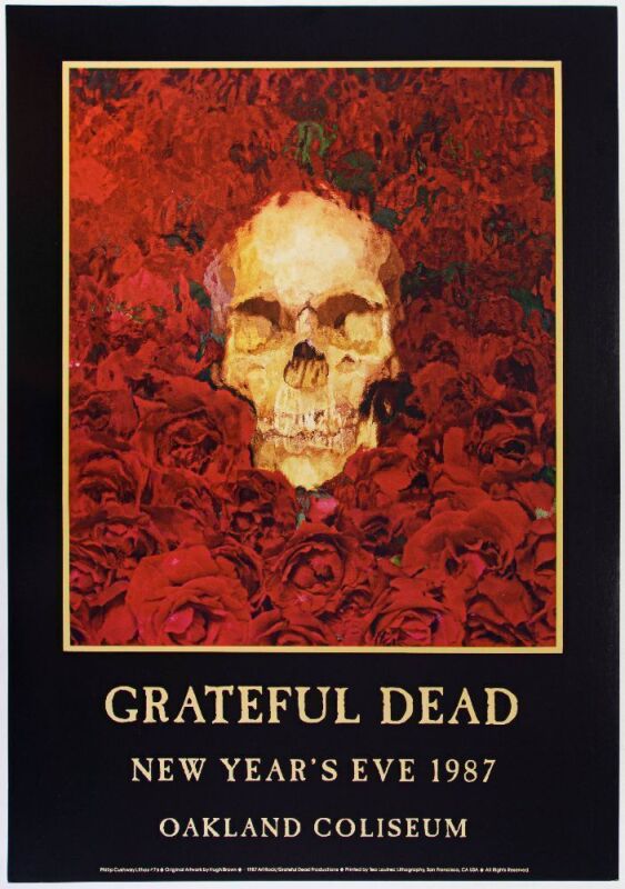 1987 PCL-7B Grateful Dead New Years Eve Oakland Coliseum Poster Near Mint 89