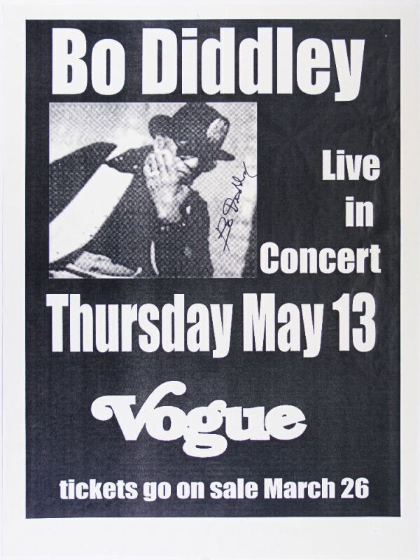 2004 Bo Diddley The Vogue Signed Bo Diddley Poster Excellent 77