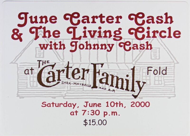 2000 Johnny Cash June Carter Cash Poster The Carter Family Fold Poster Near Mint 89