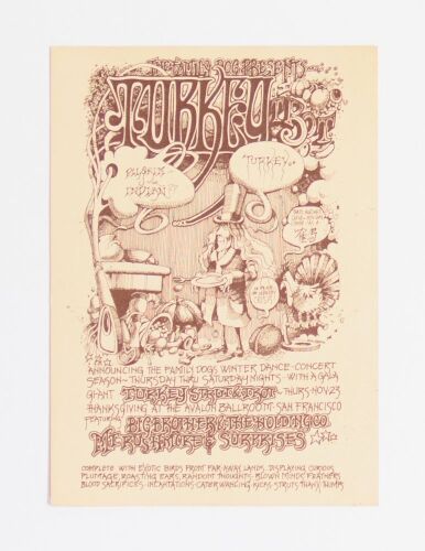 1967 FD-671123 Big Brother Janis Joplin Turkey Trot Avalon Ballroom Handbill Excellent 79