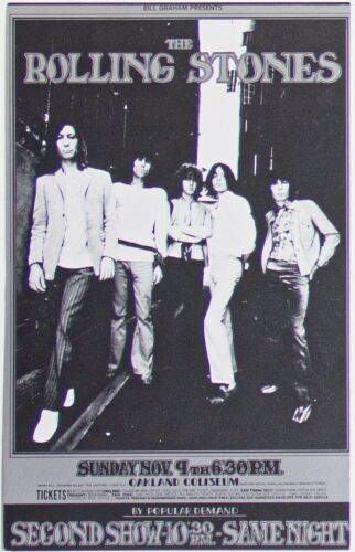 1969 BG-201 Rolling Stones Oakland Coliseum Postcard Near Mint 89