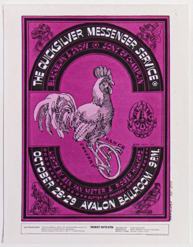 1966 FD-32 Quicksilver Messenger Service Avalon Ballroom Handbill Near Mint 85