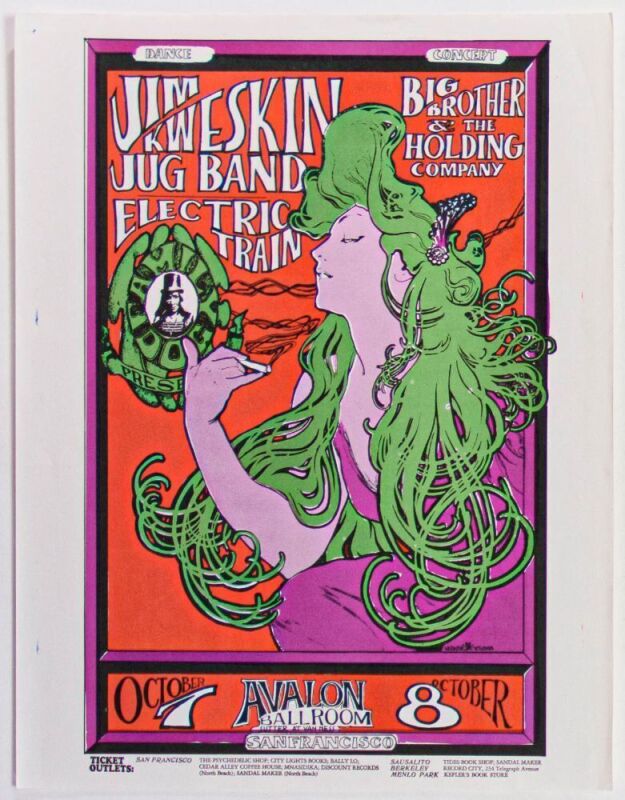 1966 FD-29 Big Brother Janis Joplin Avalon Ballroom Handbill Near Mint 80