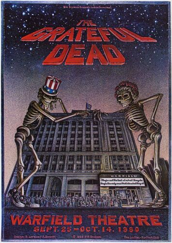 1980 AOR-4.45 Grateful Dead The Warfield Theater Poster Near Mint 83