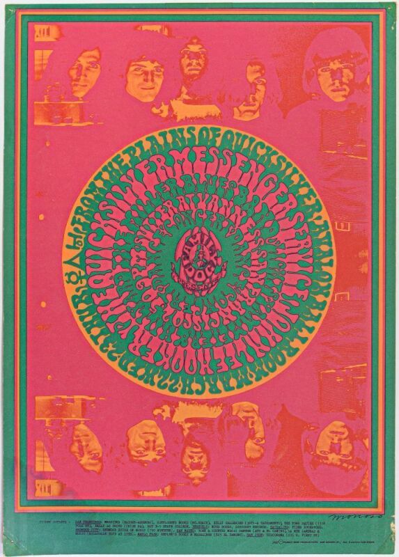 1967 FD-53 Quicksilver Messenger Service John Lee Hooker Avalon Ballroom Poster Extra Fine 67