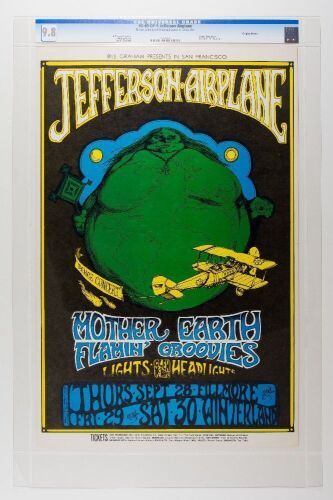 1967 BG-85 Jefferson Airplane Winterland & Fillmore Auditorium Poster CGC 9.8