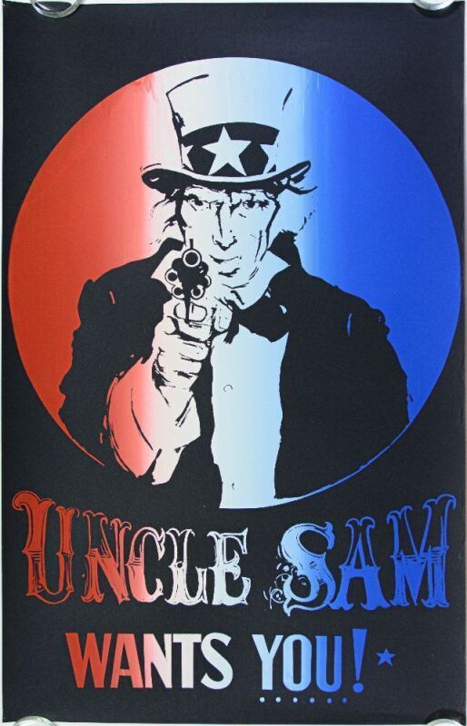 1969 Uncle Sam Wants You Anti Draft Headshop Poster Excellent 73