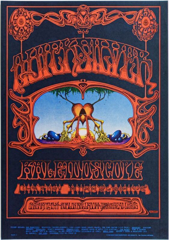 1968 FD-101 Quicksilver Messenger Service Avalon Ballroom RP2 Poster Near Mint 89