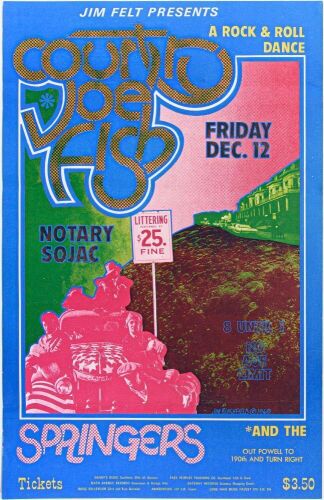 1969 Country Joe & The Fish Springers Ballroom Portland Poster Extra Fine 65