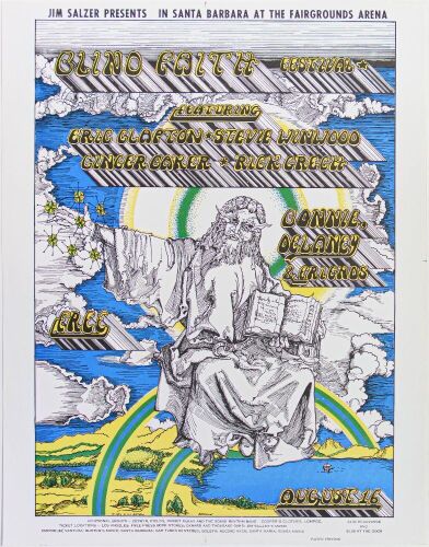 1969 AOR-3.42 Blind Faith Delaney Bonnie & Friends Earl Warren Santa Barbara Poster Near Mint 85