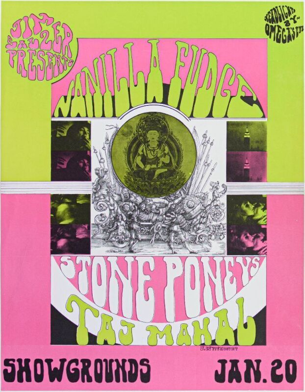 1968 Vanilla Fudge Taj Mahal Earl Warren Showgrounds Santa Barbara Poster Near Mint 85