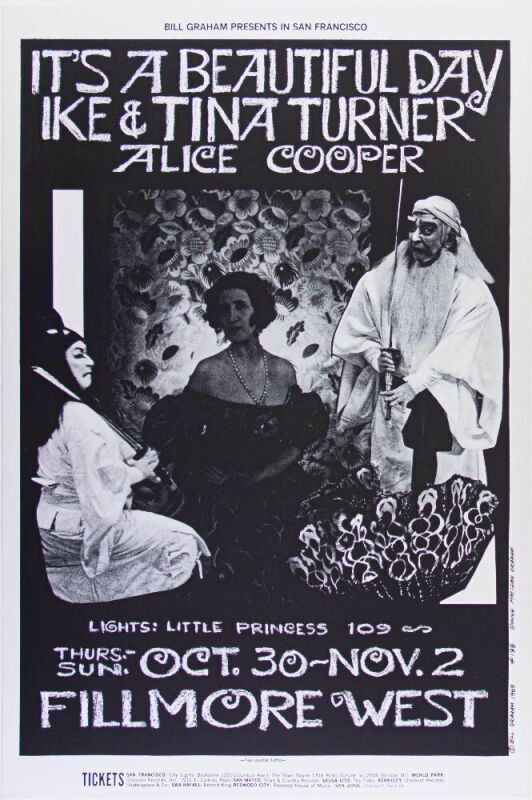 1969 BG-198 It's A Beautiful Day Alice Cooper Fillmore West Poster Near Mint 89