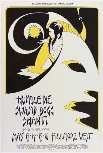 1971 BG-280 Humble Pie Swamp Dogg Fillmore West Poster Near Mint 85