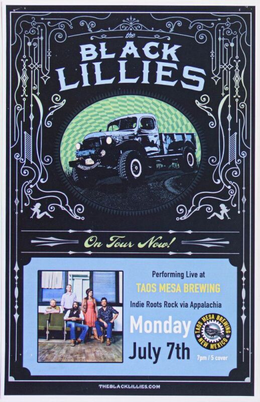 2014 Black Lillies Taos Mesa Brewing Poster Excellent 79