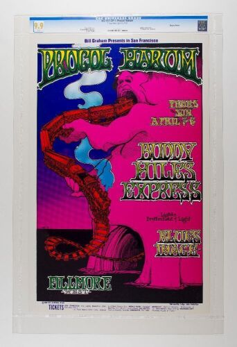 1969 BG-167 Procul Harum Buddy Miles Express Fillmore West Poster CGC 9.9