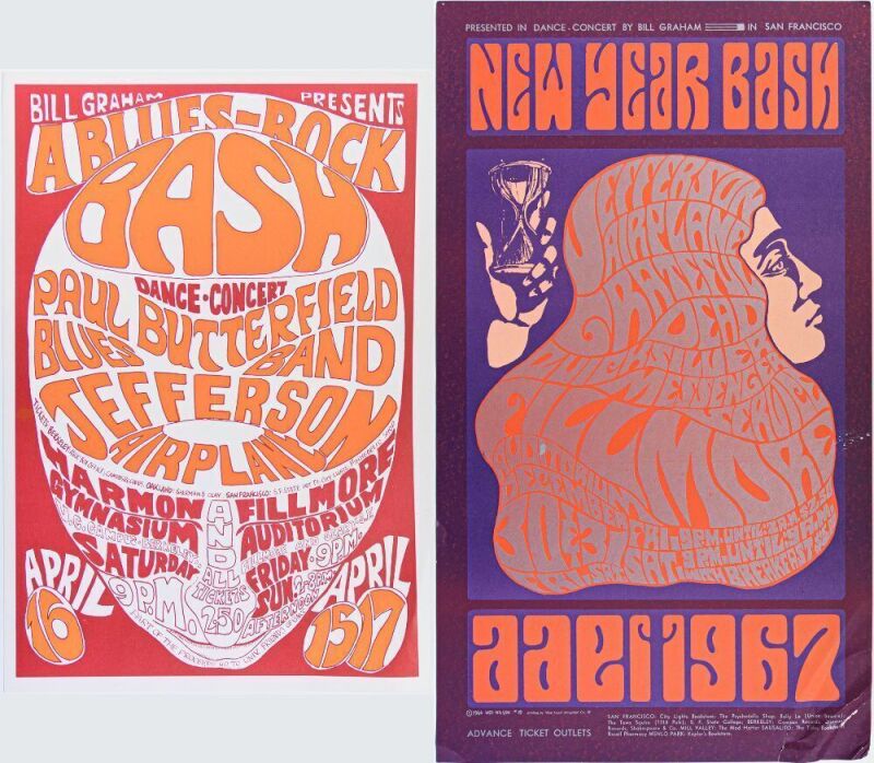 Lot of 2 Popular Bill Graham Numbered Series RP Posters