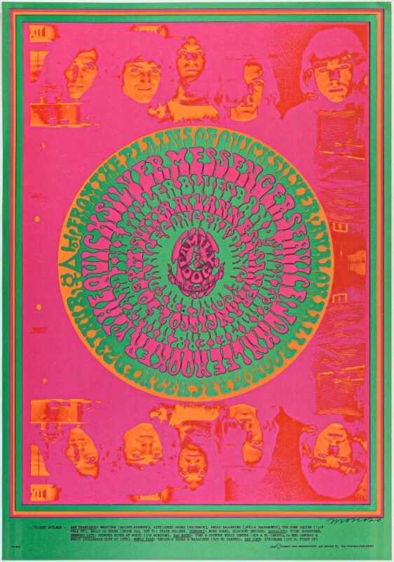 1967 FD-53 Quicksilver Messenger Service John Lee Hooker Avalon Ballroom Poster Excellent 79