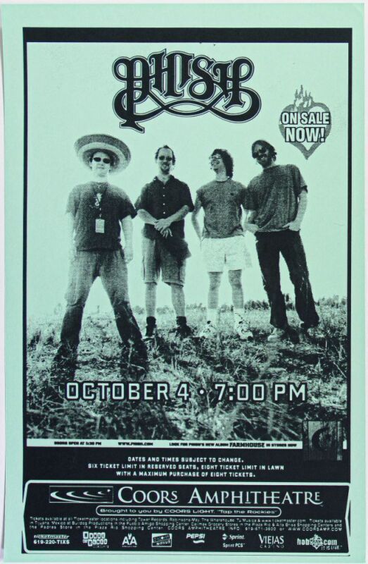 1999 Phish Coors Amphitheatre Poster Near Mint 81