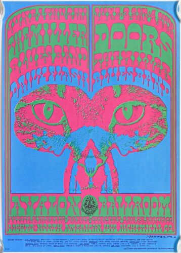 1967 FD-64 The Doors The Miller Blues Band Avalon Ballroom RP2 Poster Near Mint 87