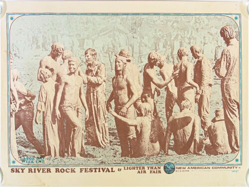 1968 AOR-3.8 Grateful Dead Santana Sky River Rock Festival Betty Nelson's Farm Commemorative Poster Extra Fine 69