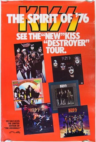 1976 Kiss Destroyer Tour & Casablanca Records Promotional Poster Excellent 71