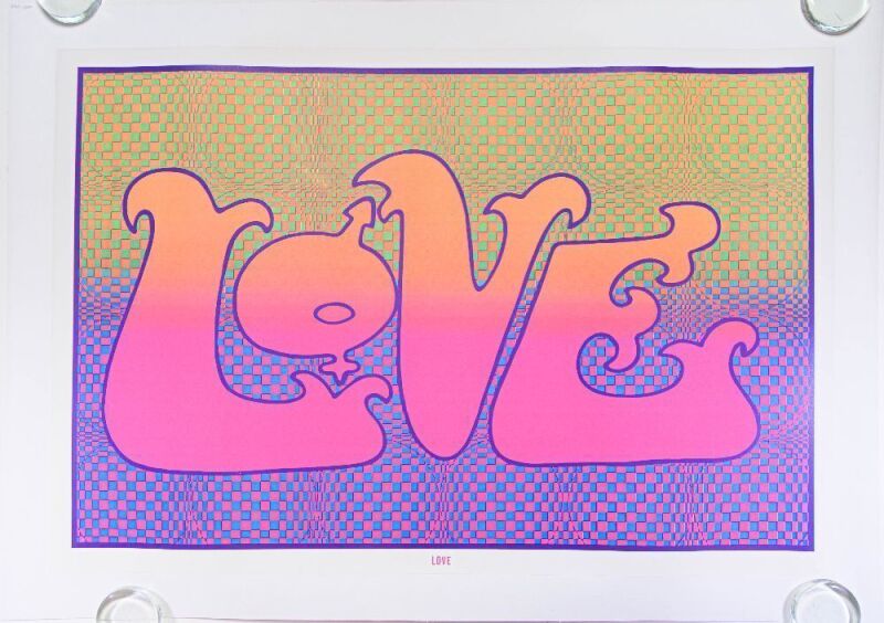 1971 Love with Arthur Lee Blacklight Linen Backed Headshop Poster