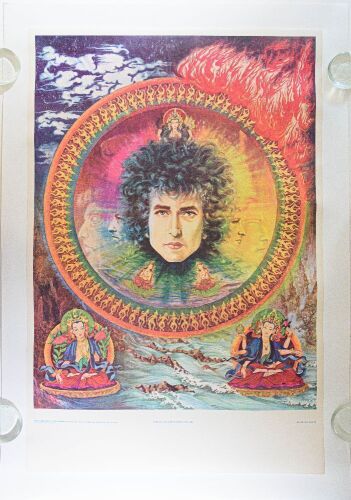 1969 Bob Dylan Wespac Blacklight Linen Backed Headshop Poster