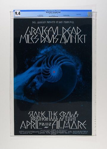 1970 BG-227 Grateful Dead Miles Davis Quintet Fillmore West Poster CGC 9.4