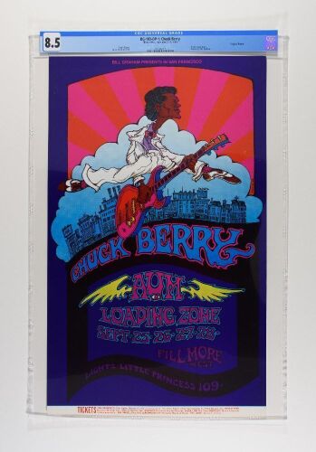 1969 BG-193 Chuck Berry Loading Zone Fillmore West Poster CGC 8.5