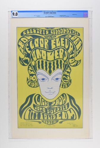 1967 VG-III The 13th Floor Elevators Austin City Coliseum Poster CGC 9.0