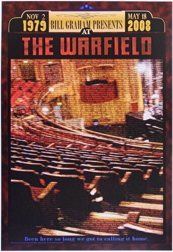 2008 The Warfield The Bill Graham Presents Years Poster Near Mint 87