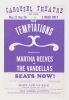 1968 The Temptations Martha Reeves The Vandellas Carousel Theatre West Covina Handbill Mint 93