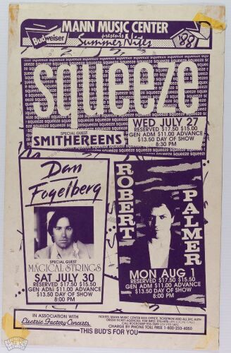 1988 Squeeze Robert Palmer Mann Center Cardboard Poster Excellent 71