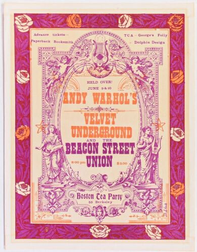 1967 Velvet Underground Boston Tea Party Handbill Extra Fine 65