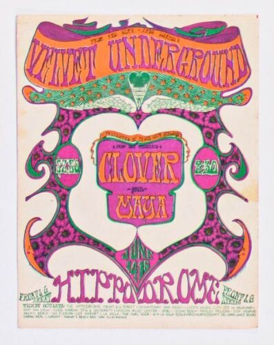 1968 AOR-3.98 Velvet Underground Hippodrome San Diego Handbill Extra Fine 67