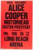 1988 Alice Cooper Motorhead Long Beach Arena Cardboard Poster Mint 91